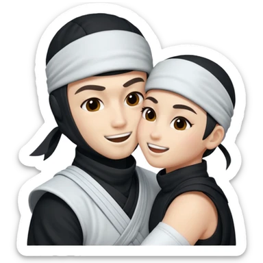 Ninja nike blanco, dando besos sticker