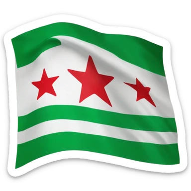 GREEN syrian flag with three stars sticker
