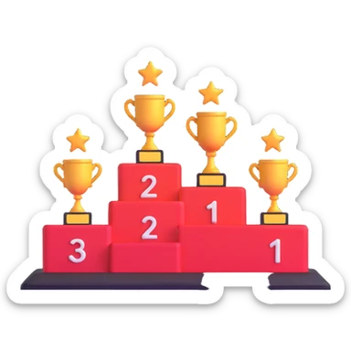 racing victory podium with three places for winners sticker