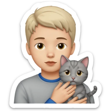 boy with lips with cat 🐱 in his mouth sticker