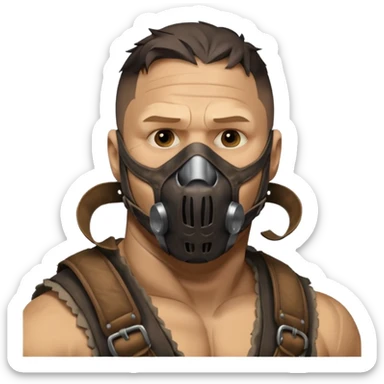 tom hardys bane from batman the dark knight, as mask that only covers his mouth sticker