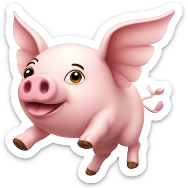 A flying pig  sticker