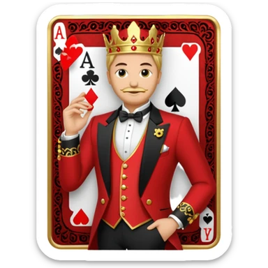 Solitaire card king sticker