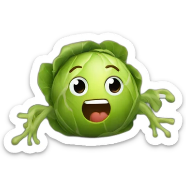brussels sprout on a trampoline sticker