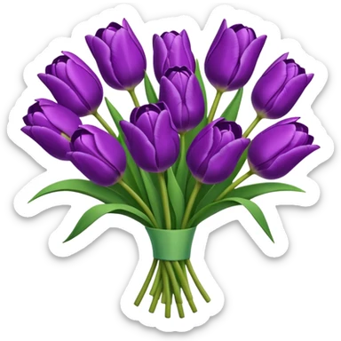 Bouquet of purple tulips sticker