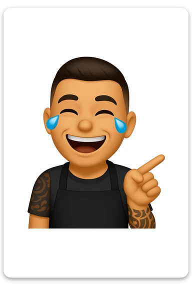 prendi spunto dalla foto Uomo che ride emoji stile iphone sticker