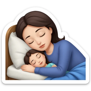 Girl with dark brown hair is sleeping  sticker