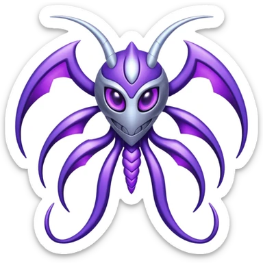 Abstract Genesect-Lunala-ET-hybrid-fantasy-creature sticker