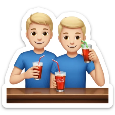 smiling boys at the bar sticker