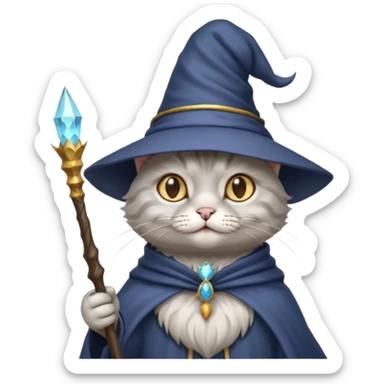 A cat wizrard sticker