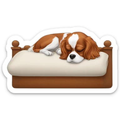 King Charles cavalier taking a nap sticker