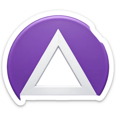A solid purple circle with a white triangle facing to the right in the middle rotate right 90 degrees sticker