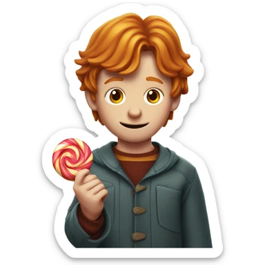 Ron Weasley holds a candy in his hands sticker
