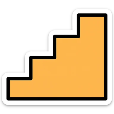 stairs, color outline icon style, lineal color icon with black outlines sticker