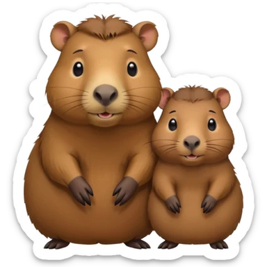 Capybara cute with it mom also don't let it look like a rat sticker