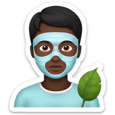 black hair man, Skincare  mask sticker