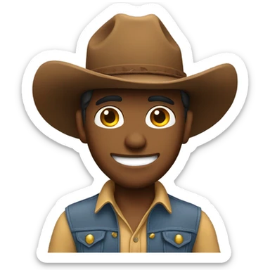 The regular cowboy emoji but with a brown skin not gold sticker