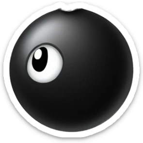 Black ball on black rope sticker