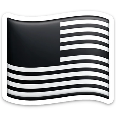 A simple flag with three black horizontal lines and three white horizontal lines, no stars and no moon sticker