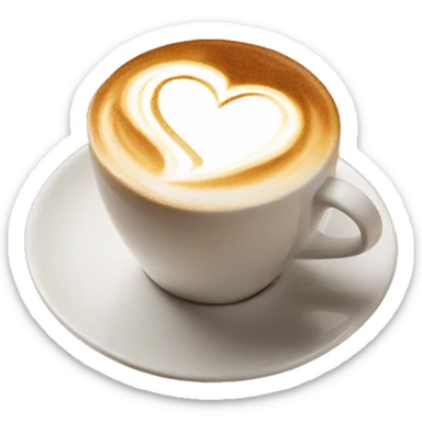 Heart on top of a latte sticker