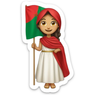 fille marocaine avec un drapeau du maroc sticker