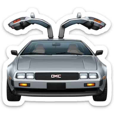Silver DMC 12 Delorean sticker