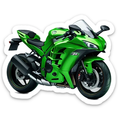 green kawasaki ninja H2 sticker