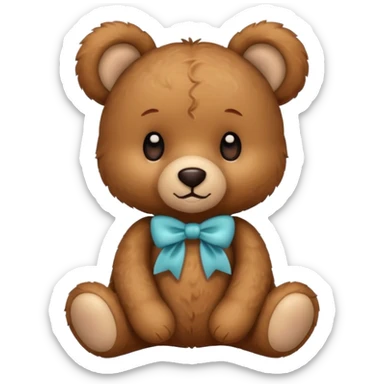 cute teddy bear with bows on two ears sticker
