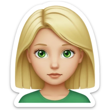 Girl blonde Green eyes sticker