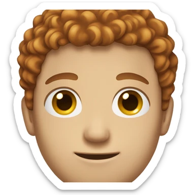 guy with curly red ish brown hair white guy sticker