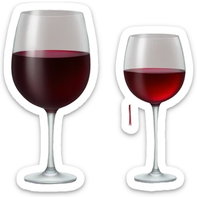 Red wine and glass sticker