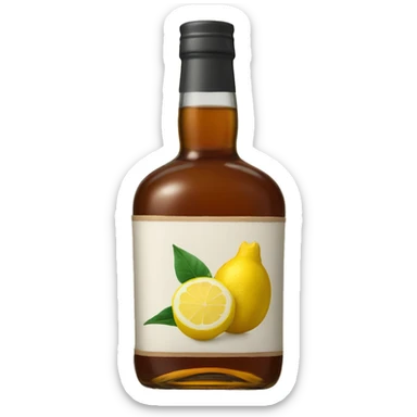 Bourbon, ginger, lemon bottle or label  sticker