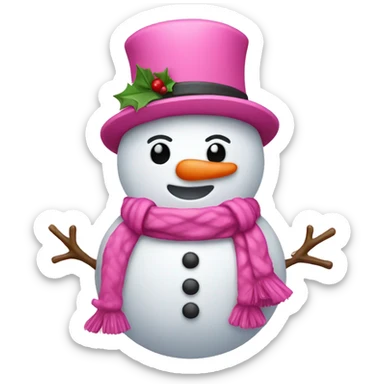 pink snowman sticker