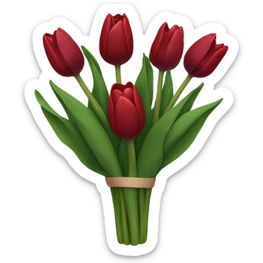 Dark red tulip bouquet  sticker