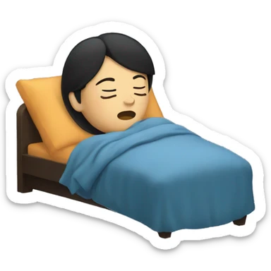 A black-haired woman sleeping while snoring
 sticker