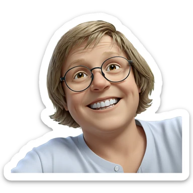 smiling boy in glasses portrait sticker