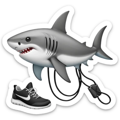 Tiburón con zapatos sticker