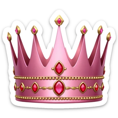 pink crown with red gems sticker