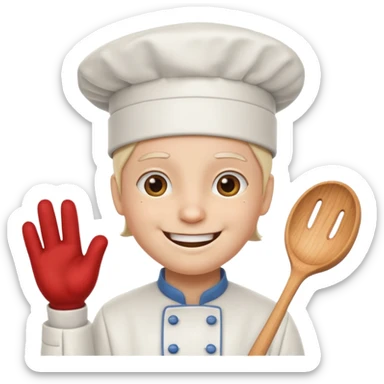 funny character with cook hat no human sticker
