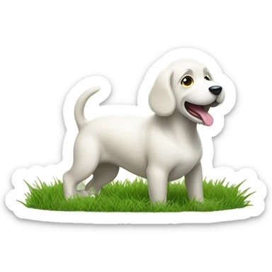 Dog taking a dump sticker