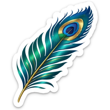 Make an peacock feather emoji. Like the reference image there is an peacock feather  sticker
