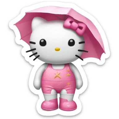 Hello kitty on the beach sticker
