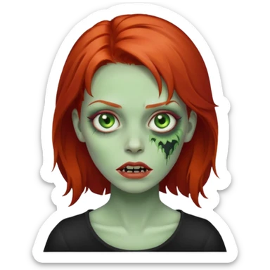 zumbi ruiva com olhos verdes sticker