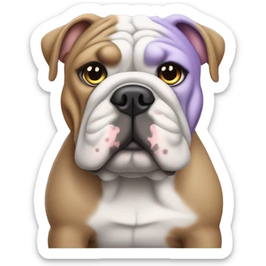 Lilac English bulldog  sticker