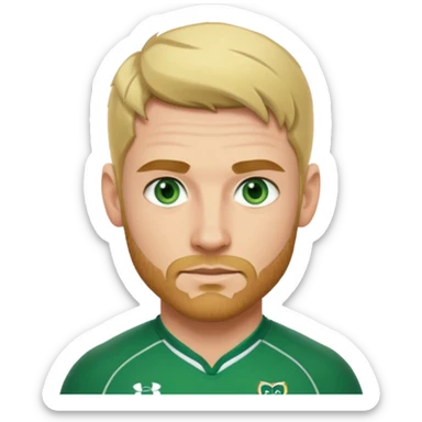 irish rugby player with blond stubble sticker