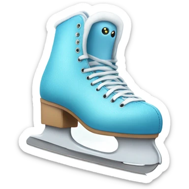 Ice skates with monster face sticker