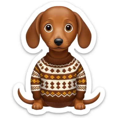 Dachshund wearing a sweater sticker