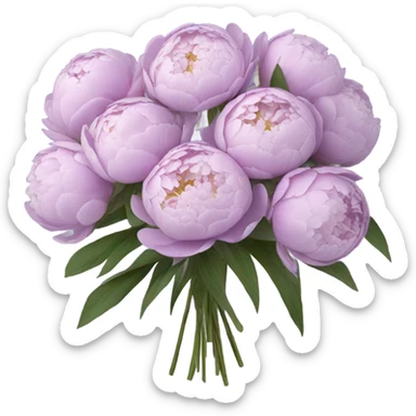 Light purple peonies bouquet  sticker