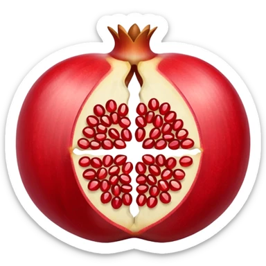 Opened pomegranate from middle into 4 direction  sticker