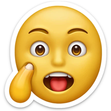 Emoji jaune qui ce mord les doigts comme si il draguait sticker